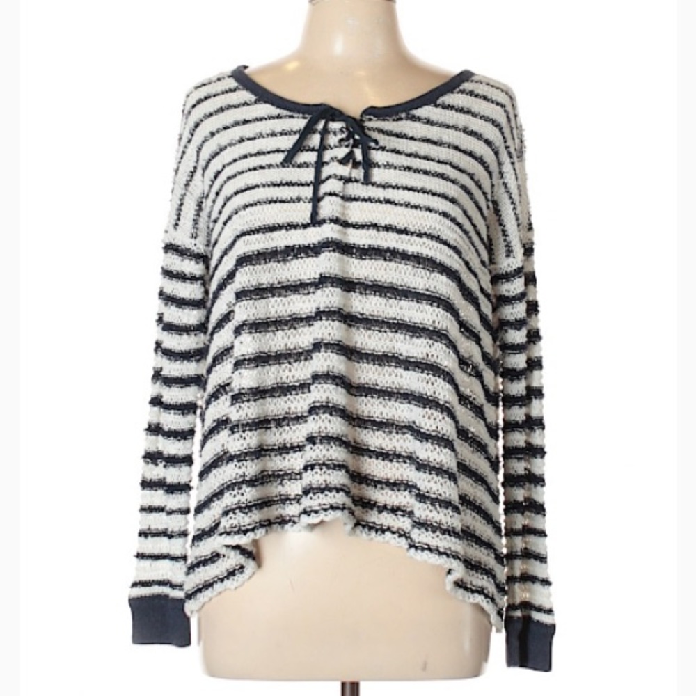 Free People Striped Sweater Sweatshirt
